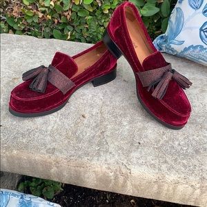 Stunning Jeffrey Campbell Velvet Burgundy Loafers